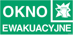 AC007 OKNO EWAKUACYJNE, FS - FOLIA SAMOPRZYLEPNA FOTOLUMINESCENCYJNA;