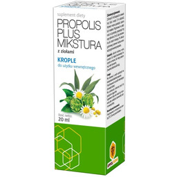 Propolis Plus Mikstura z ziołami Krople, 20 ml