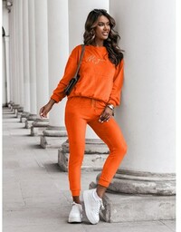 Welurowy dres spodnie + bluza BELLUS - orange