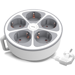 Przedłużacz 5x Schuko 230V 2m z wyłącznikiem Plastrol