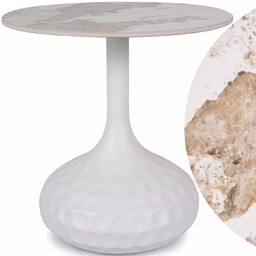 Stolik 50x49 Ława Do Salonu Biały Efekt Marmur