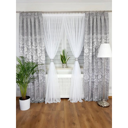 Gotowy Komplet Firana I Dwie Zasłony Z Modnym