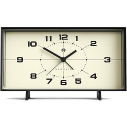 NEWGATE Budzik Wideboy Prostokątny design retro Czarny Tarcza