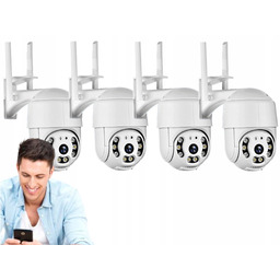 4x Kamera Kamerka Zewnętrzna Obrotowa WiFi Zoom Monitoring