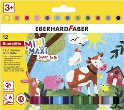 Eberhard Faber 518912 - Kredki kolorowe Jumbo 3w1