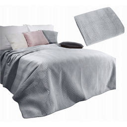 Narzuta Na Łóżko 170x210 Eurofirany Sofia srebrny Welwet