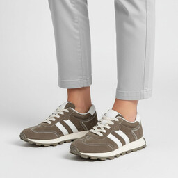 S.Barski Sneakersy damskie, cholewka ze skóry naturalnej zamszowej