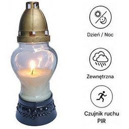 Mini kamera nagrobkowa w zniczu tryb dzień-noc-podczerwien