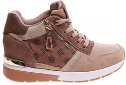 Damskie sneakersy na koturnie Khaki