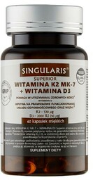 SINGULARIS Witamina K2 MK-7 + D3 2000iu Superior,