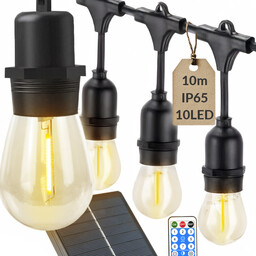 Solarna Girlanda Ogrodowa Panelem Solarnym Wodoszczelna Całoroczna IP65