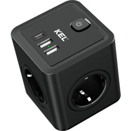 Rozgałęźnik elektryczny 4x gniazdo 230V Schuko 2x USB-A