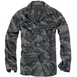 Brandit Koszula z Długim Rękawem Slim Fit Dark