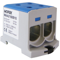 Złączka szynowa 25-150mm2 nieb. 4otwor. zacisk. TH35 1P