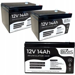 2x Akumulator Agm 12V 14Ah Biaks (wymiar 10Ah
