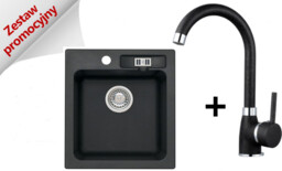 Zlewozmywak Granitowy Malibu 20 czarny (10) z Baterią