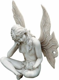 Design Toscano Gazing Secret Garden Fairy Statue, 25,5