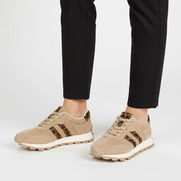 S.Barski Sneakersy damskie, cholewka ze skóry naturalnej zamszowej