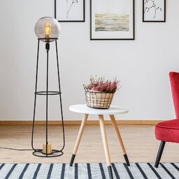 Näve Lampa podłogowa Stelo szklany klosz kulisty