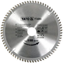 Yato TARCZA WIDIOWA DO ALUMINIUM 210X72TX30 MM YT-6093