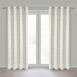 Eurofirany Zasłona 140x250 Whitney biała szampańska liście blackout