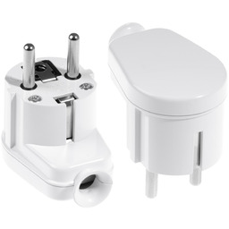 Wtyczka kątowa rozbieralna Uni-Schuko 230V 16A biała