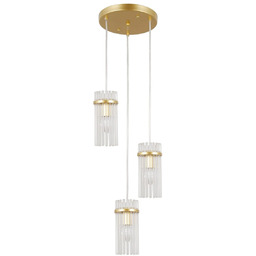 Lampa wisząca złota szklana 3-punktowa PND-40930-3A-GD z serii