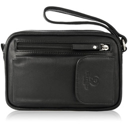 Saszetka skórzana do ręki PAOLO PERUZZI T-56-BL czarna