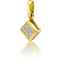 Złota zawieszka / wisiorek z diamentami żółte złoto
