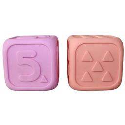 Jellystone Designs Kostki edukacyjne guma balonowa i brzoskwiniowa