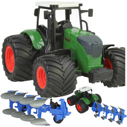 Traktor ciagnik rolniczy z pługiem 1:24 zabawka