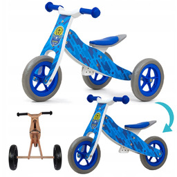 Rowerek trójkołowy jeździk dla dzieci 2w1 Cool niebieski