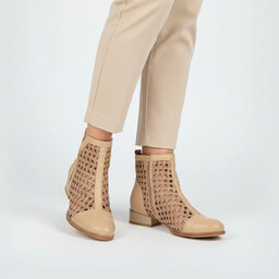 Maciejka Botki damskie, cholewka ze skóry naturalnej licowej