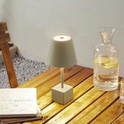 Akumulatorowa lampa stołowa LED Lindby Janea CUBE, zielona,