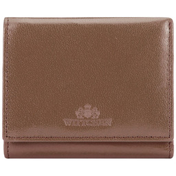 Damski portfel z gładkiej skóry dwustronny taupe