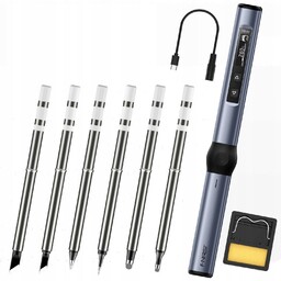 Fnirsi HS-01 Lutownica Cyfrowa Precyzyjna 100W Usb-c 6szt.