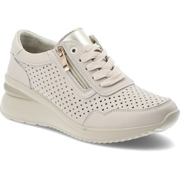 Vinceza Sneakersy damskie, ze skóry naturalnej licowej ażurowa