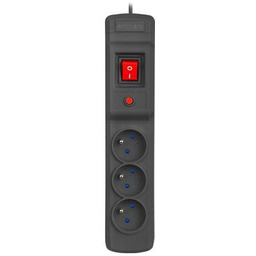Armac Listwa przeciwprzepięciowa M3 1.5m czarna (3 gniazda)