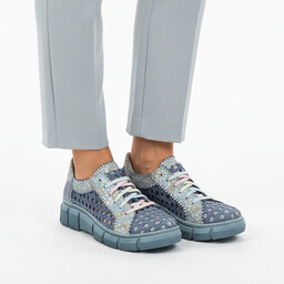 Maciejka Półbuty damskie, cholewka tekstylna z perforacją dekoracyjne