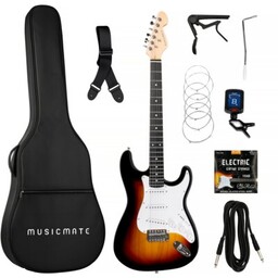 MUSICMATE Gitara elektryczna ME-02 SunsetRiff Sunburst Akcesorium za