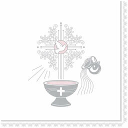 Serwetki Chrzest Święty różowe - 33 cm -