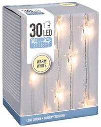 CHRISTMAS DECORATION Kurtyna LED Gwiazdy 4 m Sieciowe