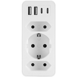 Rozgałęźnik elektryczny z 4xUSB i trzema gniazdami 230V