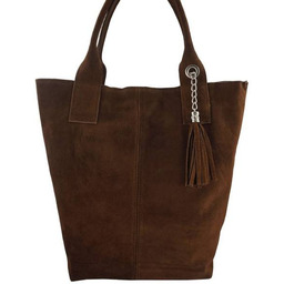 Shopper bag skórzany BARBERINI''S brązowy 375/8-6