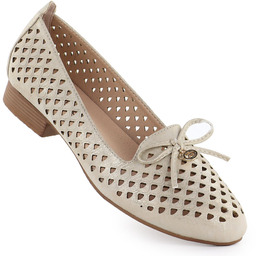 Półbuty damskie lordsy ażurowe złote Jezzi 222-5