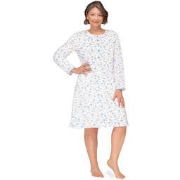 KOSZULA NOCNA DAMSKA 3XL DŁUGI RĘKAW BAWEŁNIANA BŁĘKITNA