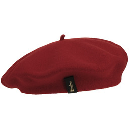 Wool Beret by Borsalino, bordowy, One Size