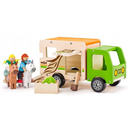 Drewniana Ciężarówka Do Przewozu Koni Pojazd Zabawka