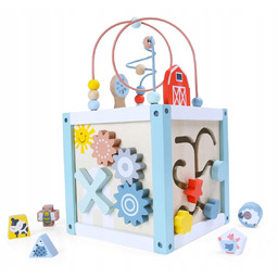 Drewniana kostka edukacyjna sorter +klocki Ecotoys