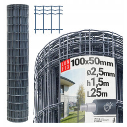 Siatka ogrodzeniowa powlekana h1,5m Pcv 100x50 25m